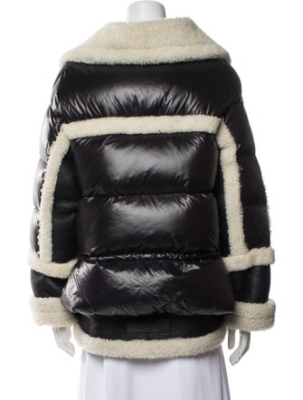 Nicole Benisti Shearling Colorblock Pattern Down Coat