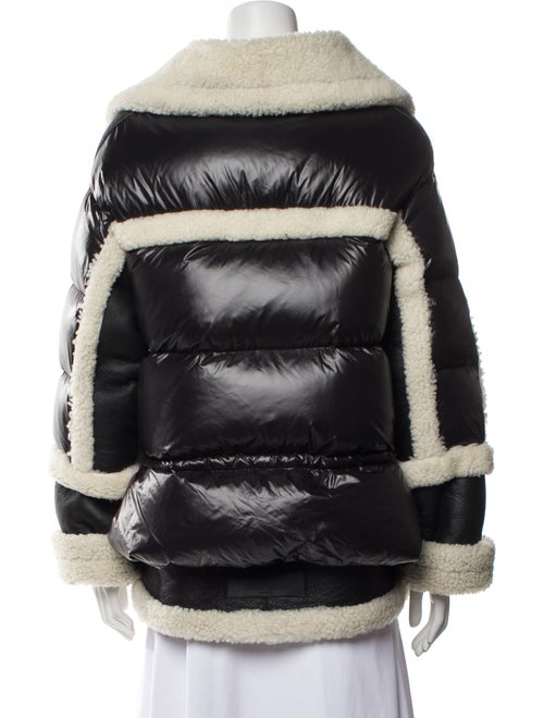 Nicole Benisti Shearling Colorblock Pattern Down Coat
