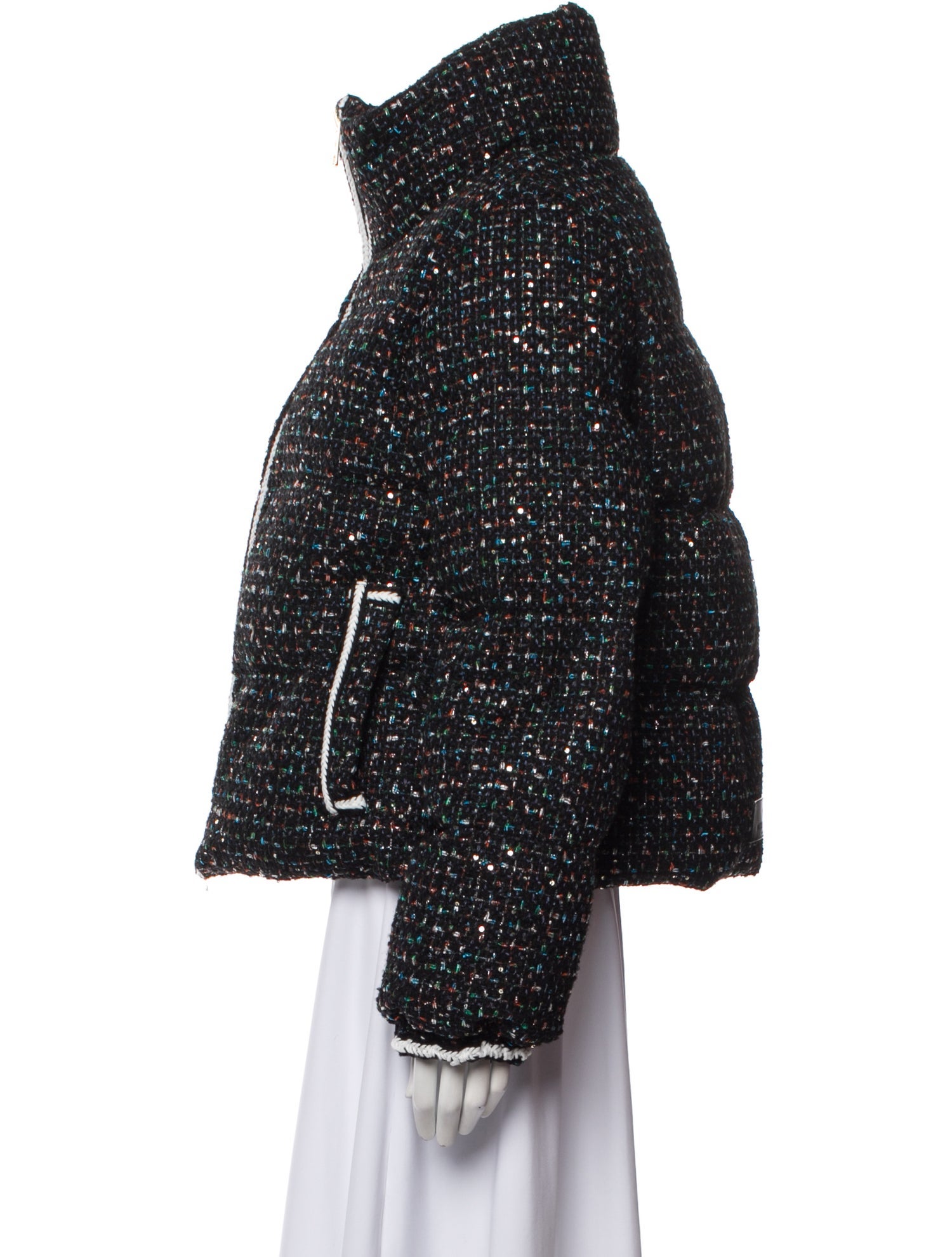 Nicole Benisti Tweed Tweed Pattern Down Jacket