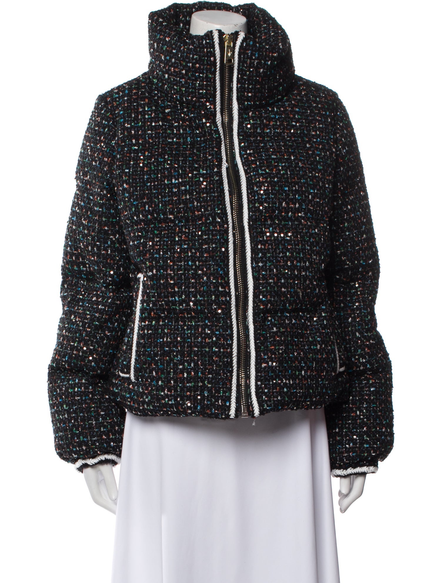Nicole Benisti Tweed Printed Down Jacket