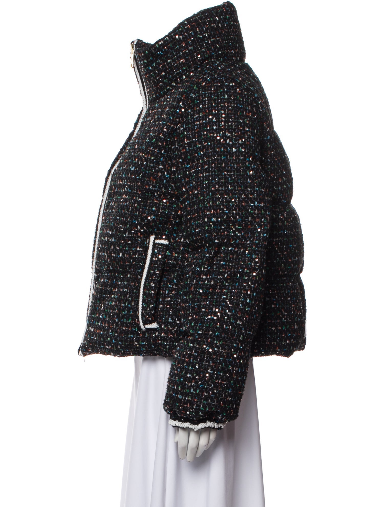 Nicole Benisti Tweed Printed Down Jacket