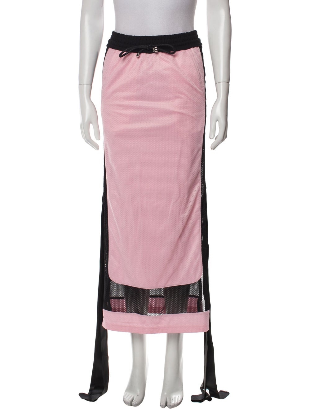 Nicopanda Skirt Pink Colorblock Pattern Slit Pock… - image 1