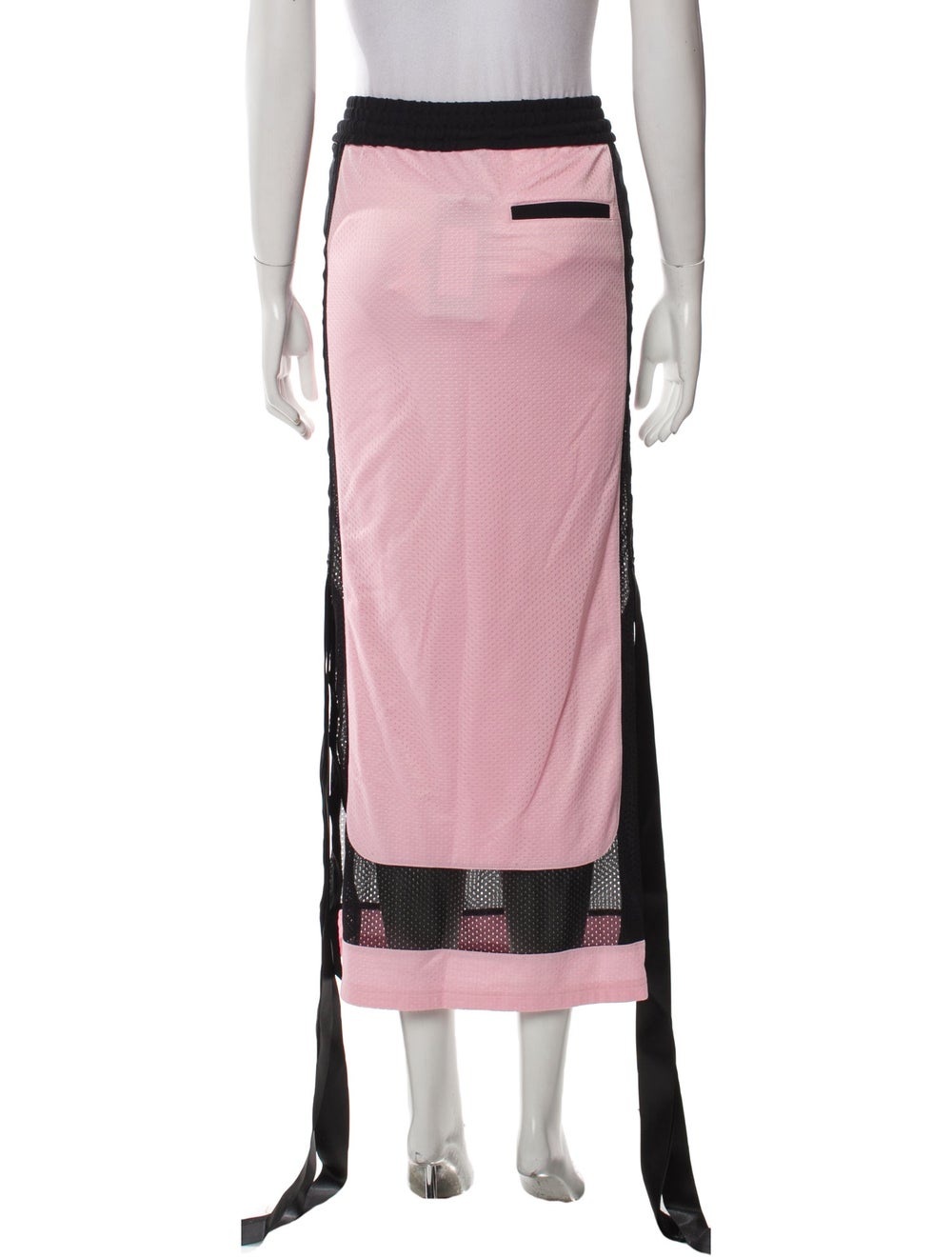 Nicopanda Skirt Pink Colorblock Pattern Slit Pock… - image 3