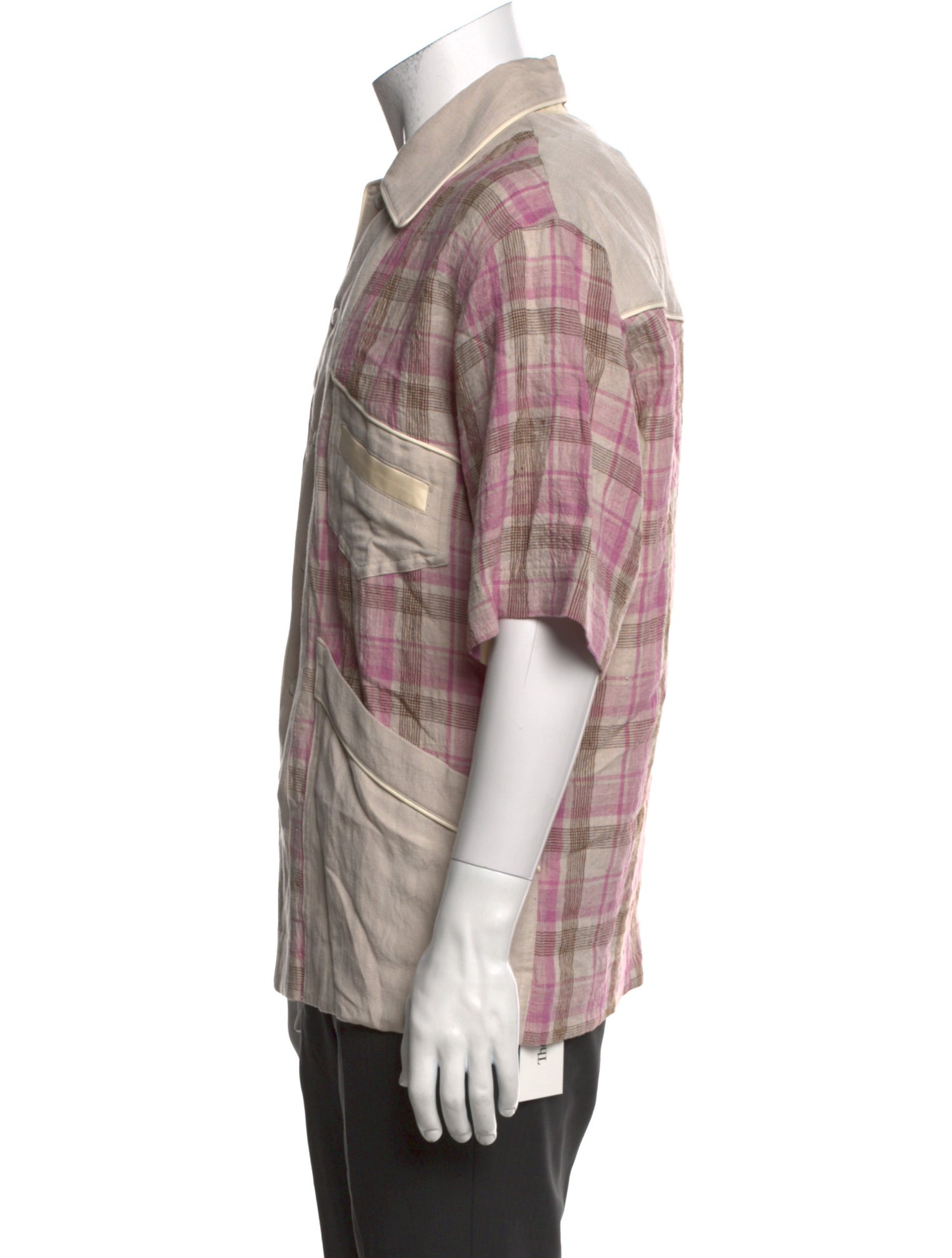 Nicholas Daley Linen Plaid Print Shirt w/ Tags