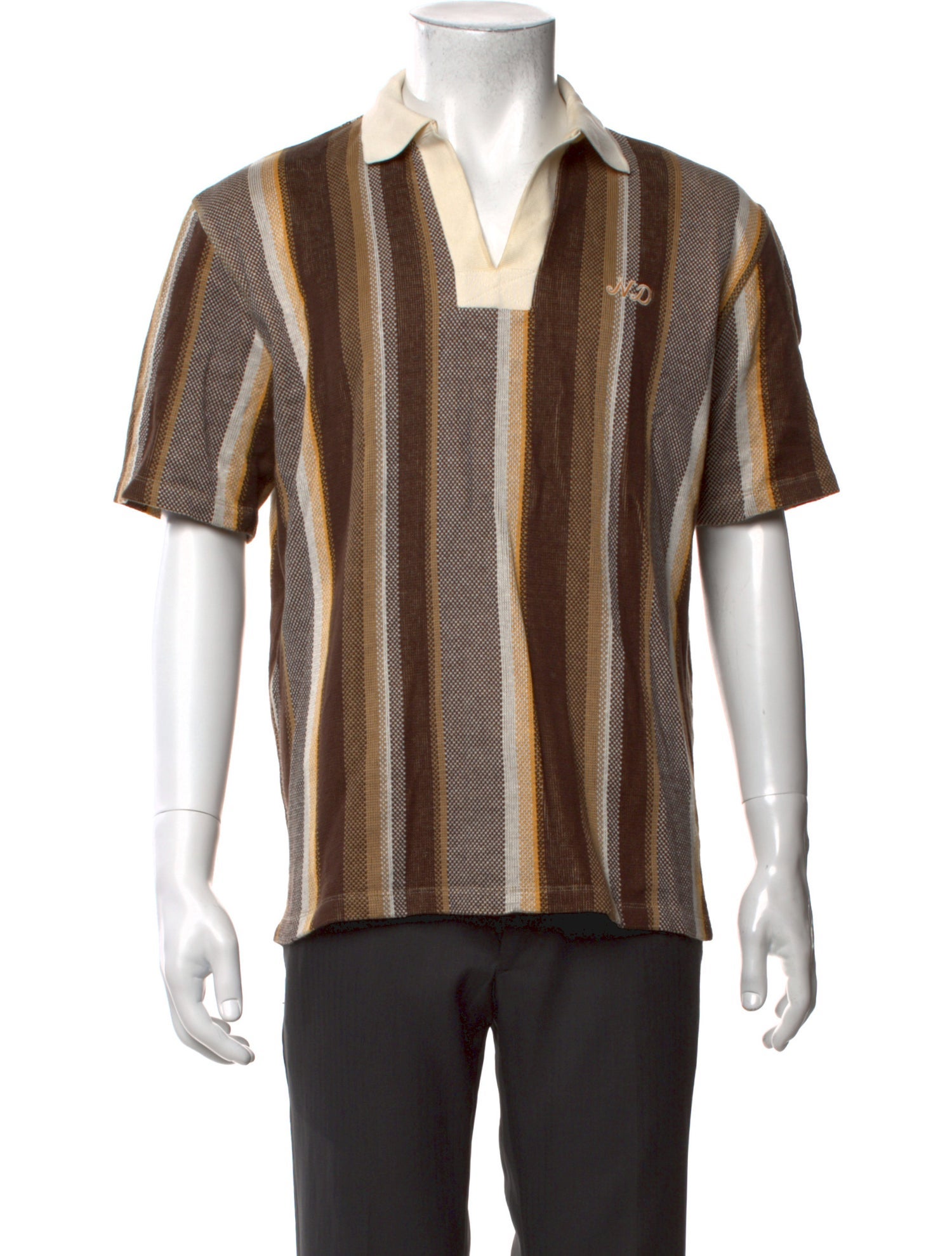 Nicholas Daley Striped Collar Polo Shirt