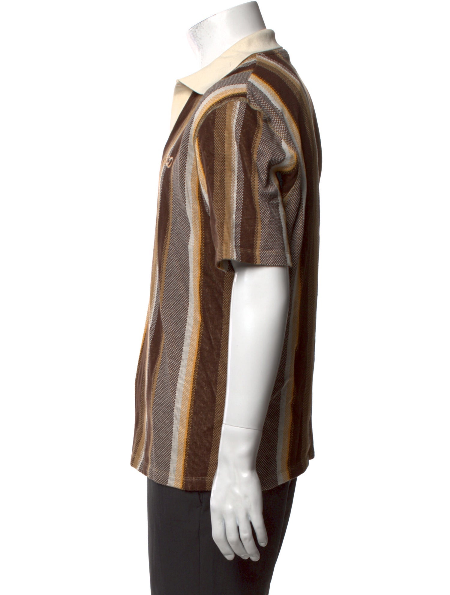 Nicholas Daley Striped Collar Polo Shirt