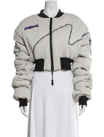 Windowsen Graphic Print Bomber Jacket