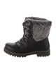 NiS Leather Printed Combat Boots