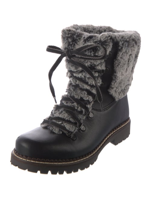 NiS Leather Printed Combat Boots