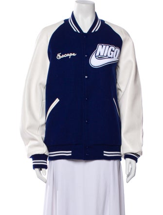 Nike x Nigo Wool Colorblock Pattern Bomber Jacket