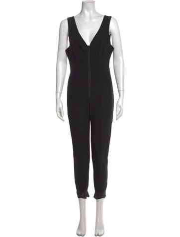 Pre-owned Niløs V-neck Jumpsuit In Black