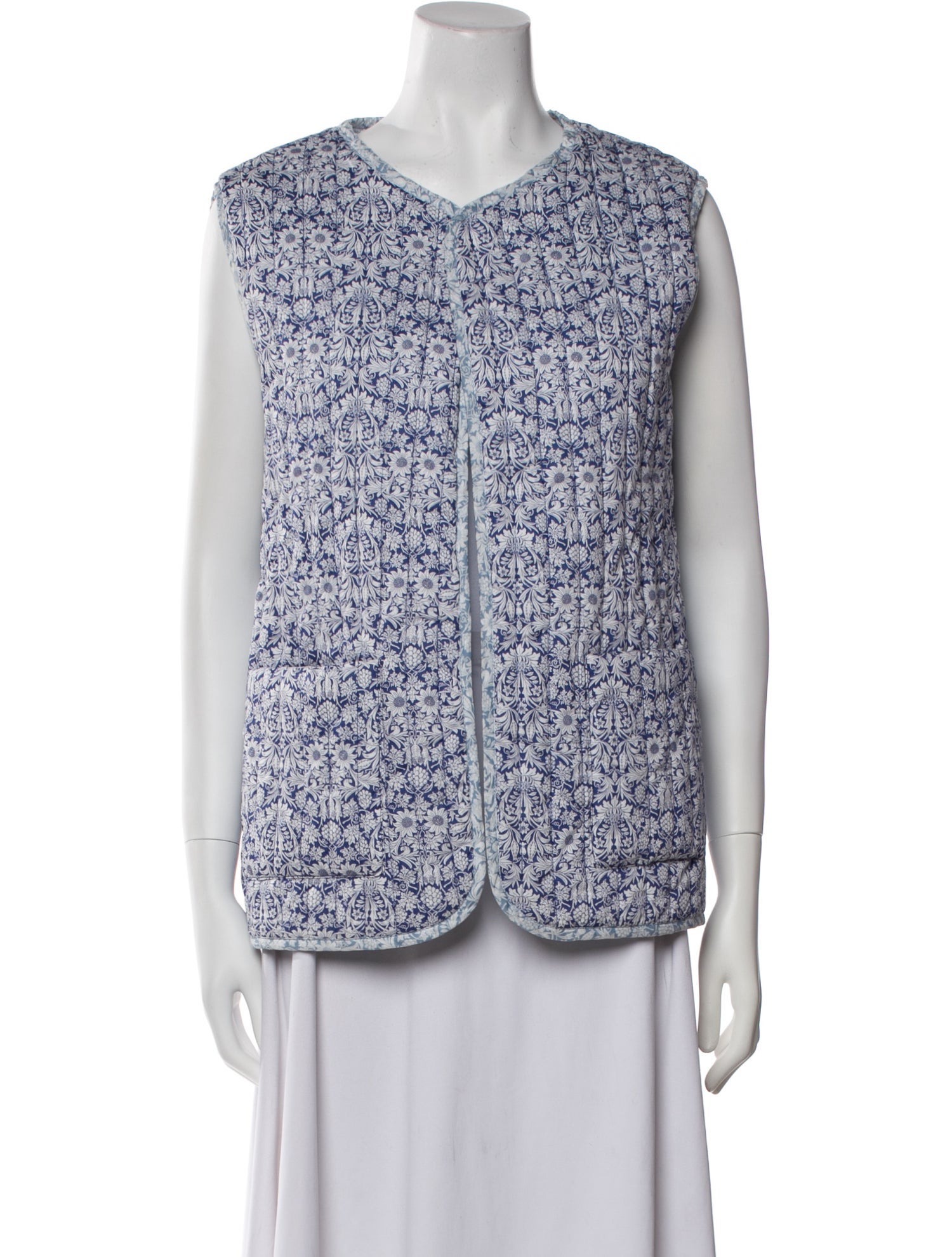 Nina Blanc Floral Print Vest