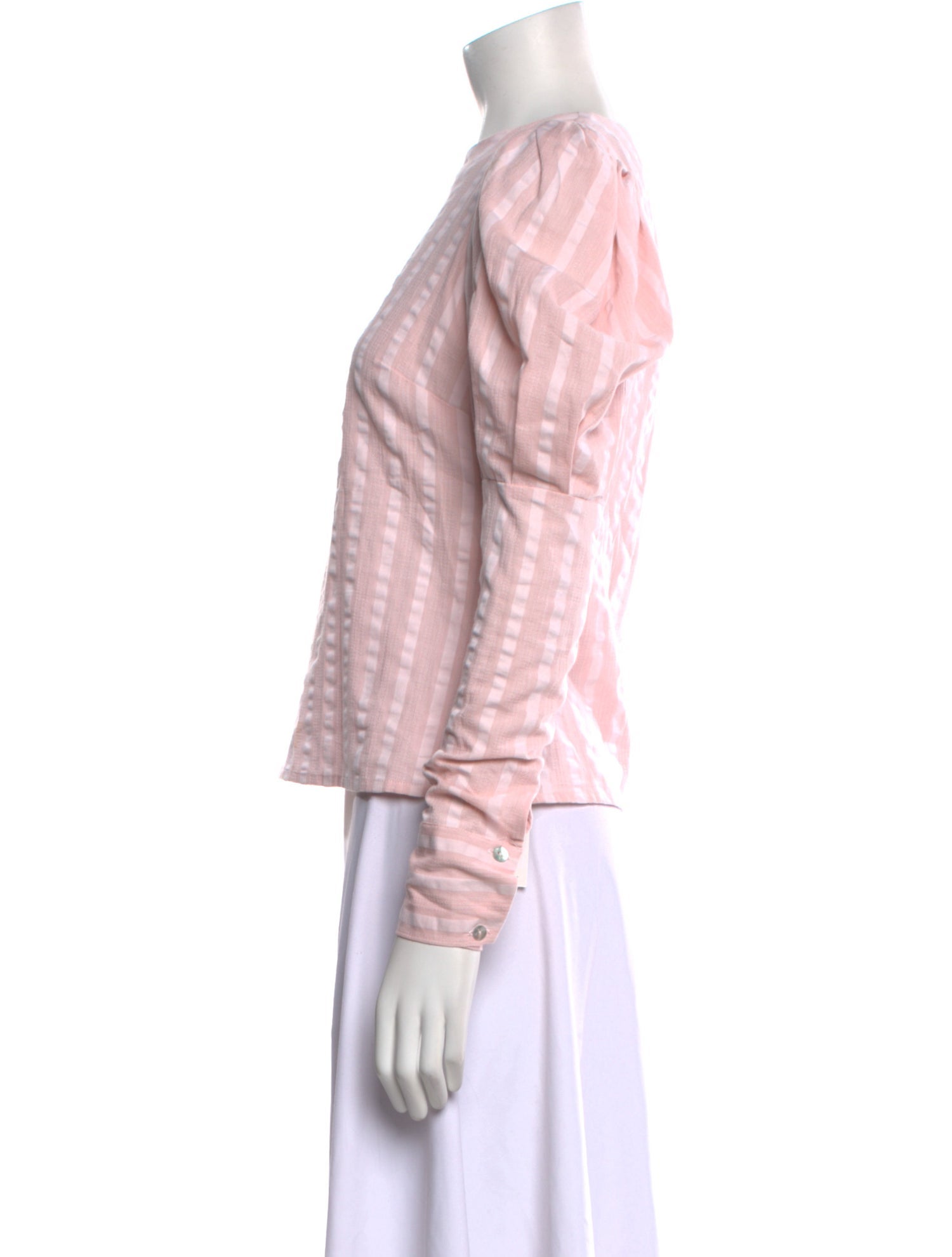 Nina Blanc Striped Crew Neck Top