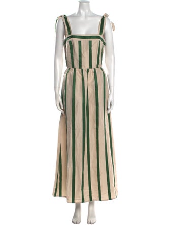 Nina Blanc Striped Long Dress