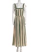 Nina Blanc Striped Long Dress