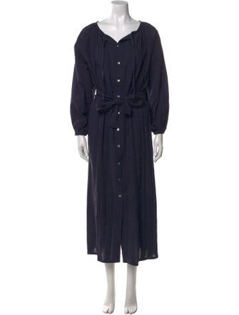 Nina Blanc V-Neck Long Dress