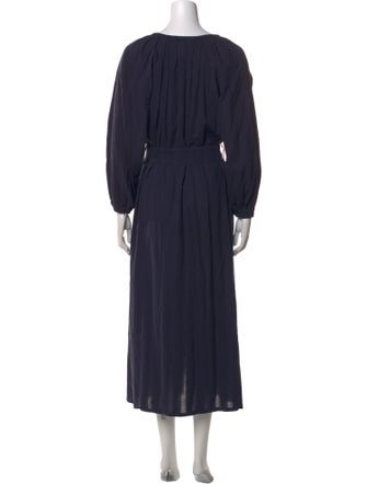 Nina Blanc V-Neck Long Dress