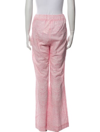 Nina Blanc Floral Print Wide Leg Pants