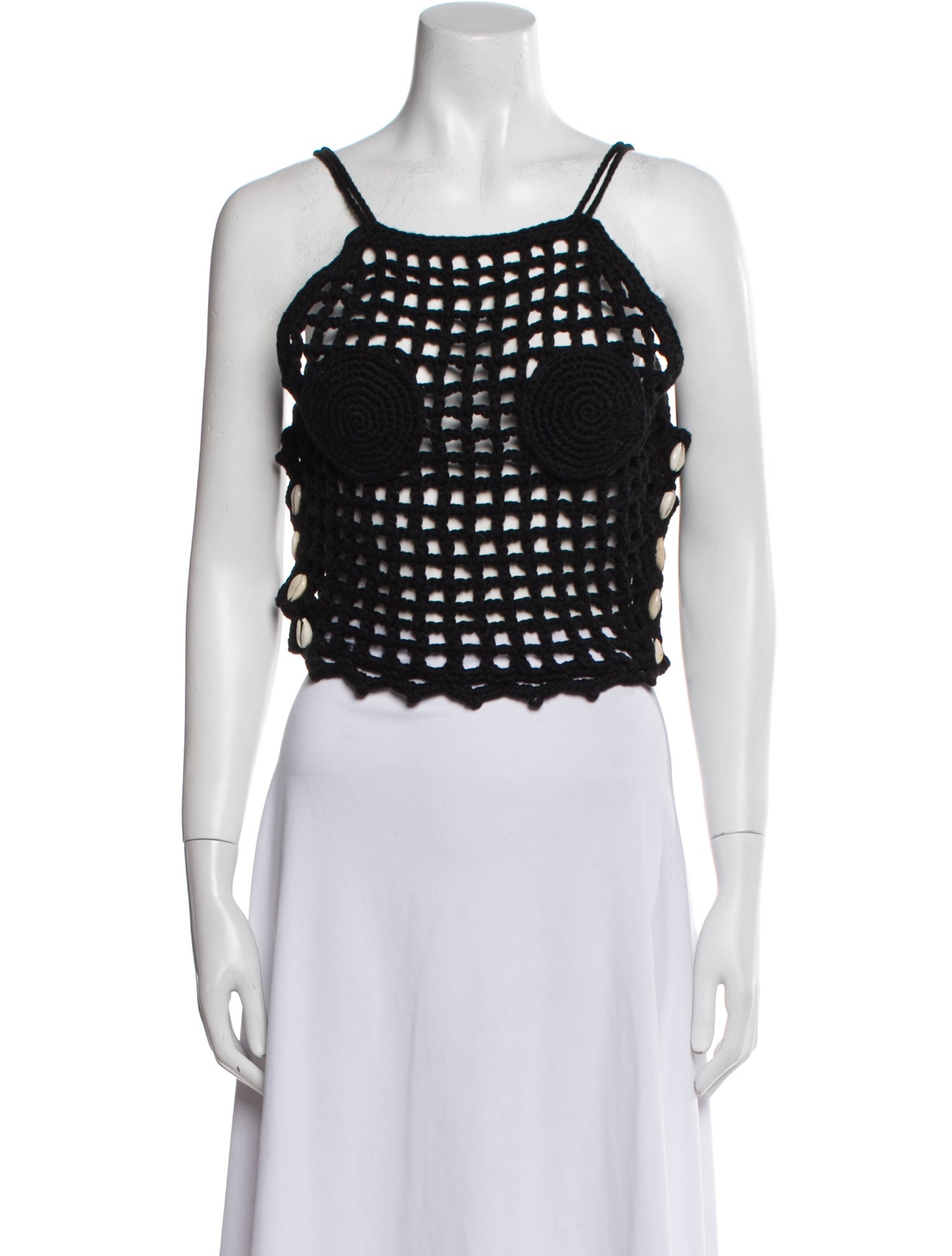 Nia Thomas Square Neckline Sleeveless Crop Top