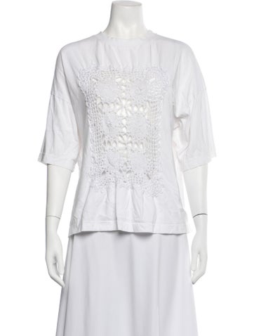 Pre-owned Nia Thomas Crew Neck Short Sleeve Top In White