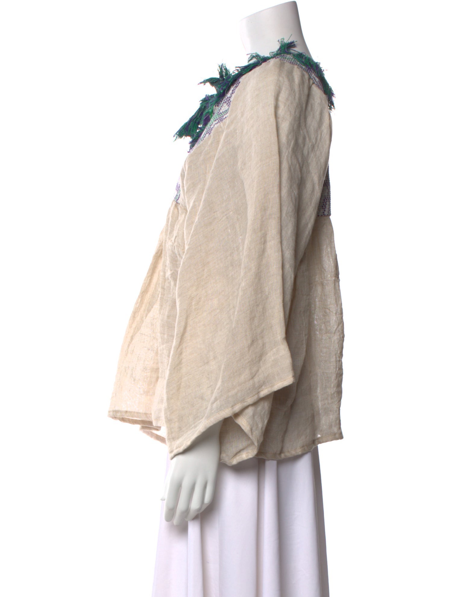 Nina Leuca Linen Scoop Neck Blouse