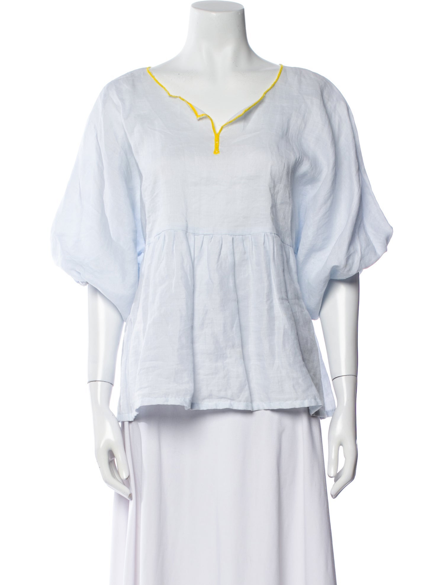 Nina Leuca Linen V-Neck Blouse