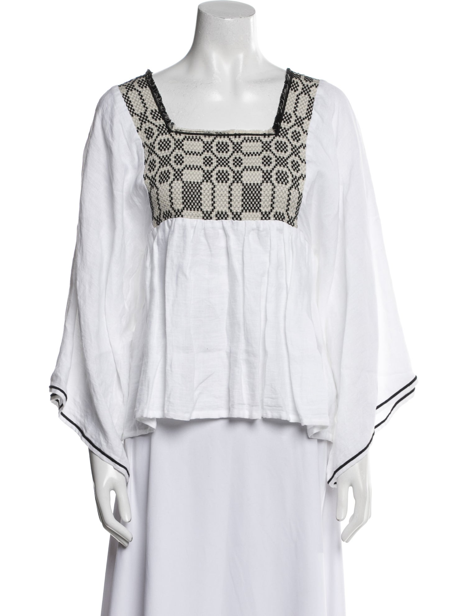 Nina Leuca Linen Printed Crop Top w/ Tags