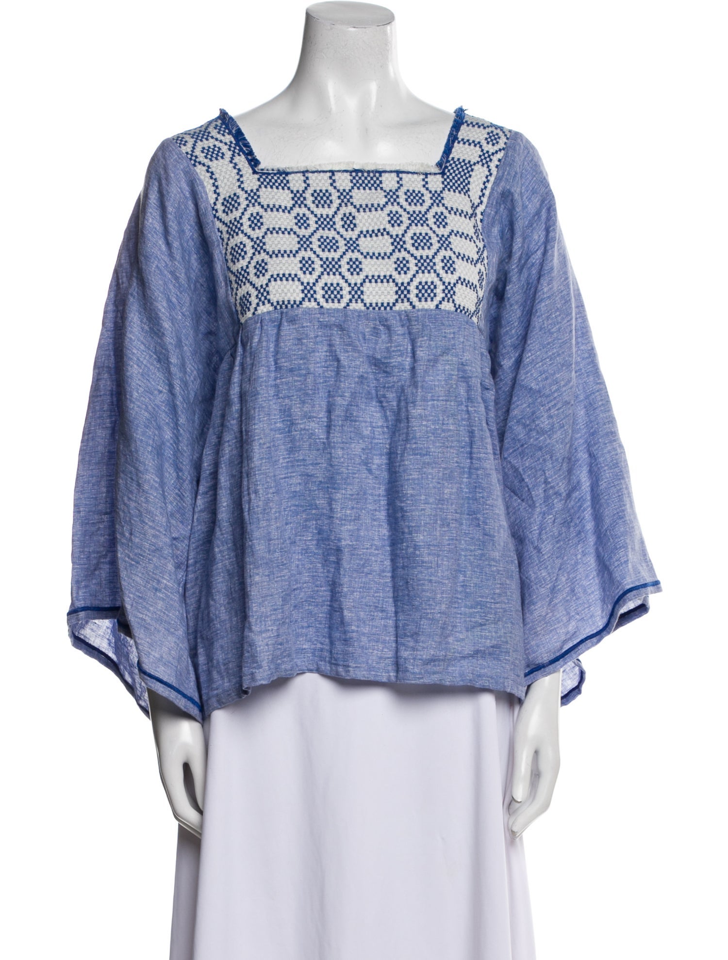 Nina Leuca Linen Patterned Blouse
