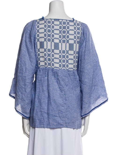 Nina Leuca Linen Patterned Blouse