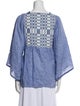Nina Leuca Linen Patterned Blouse
