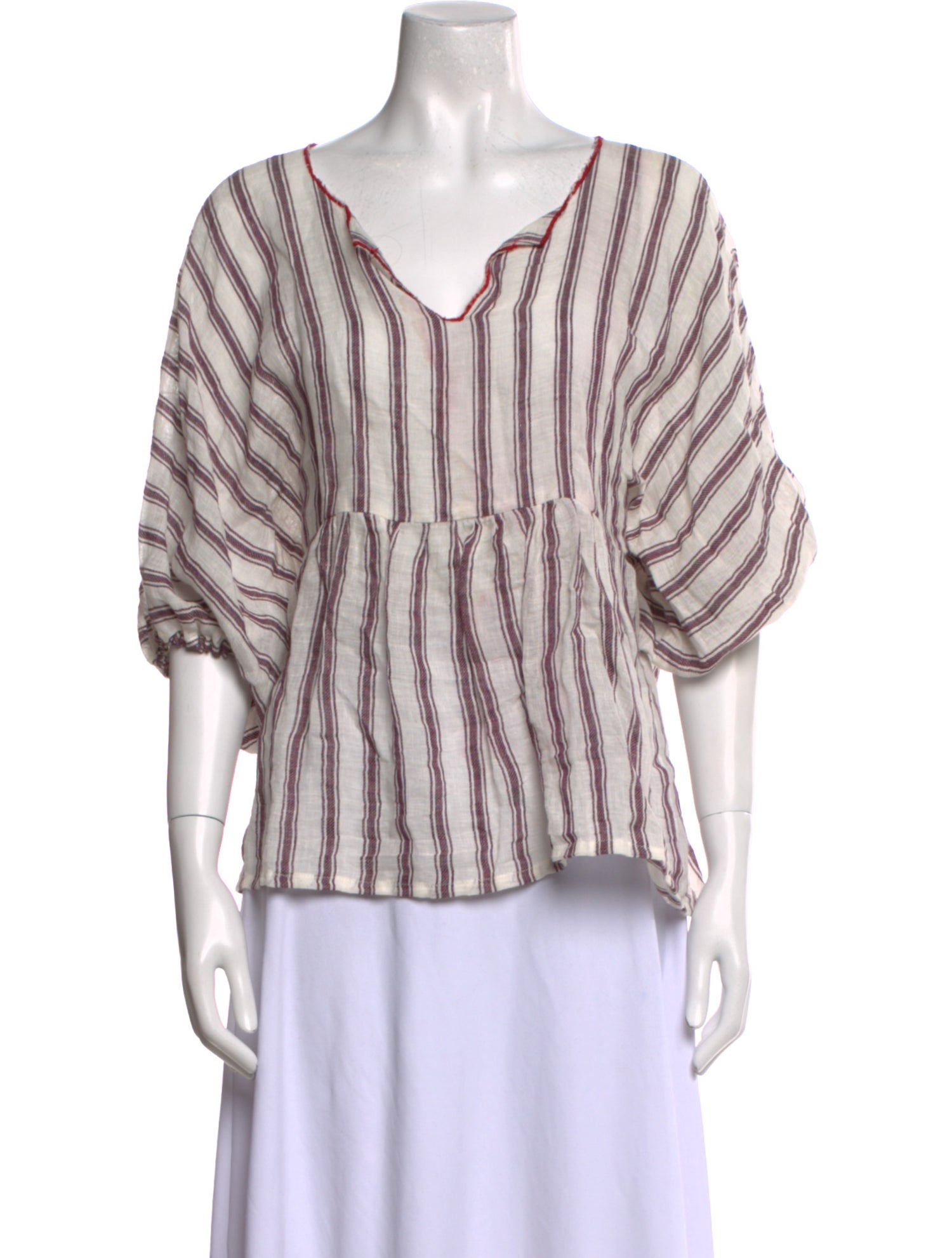 Nina Leuca Linen Striped Blouse
