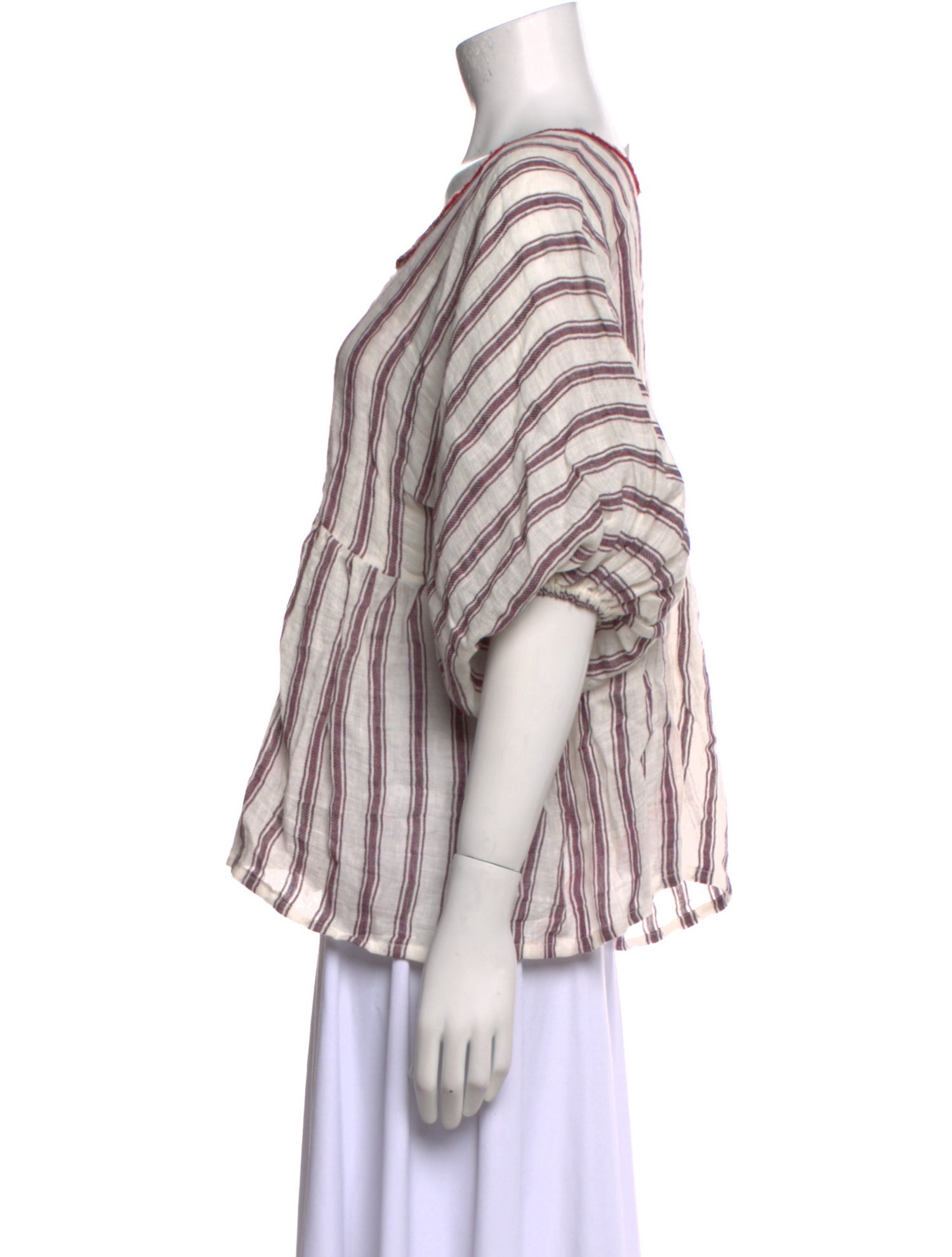 Nina Leuca Linen Striped Blouse