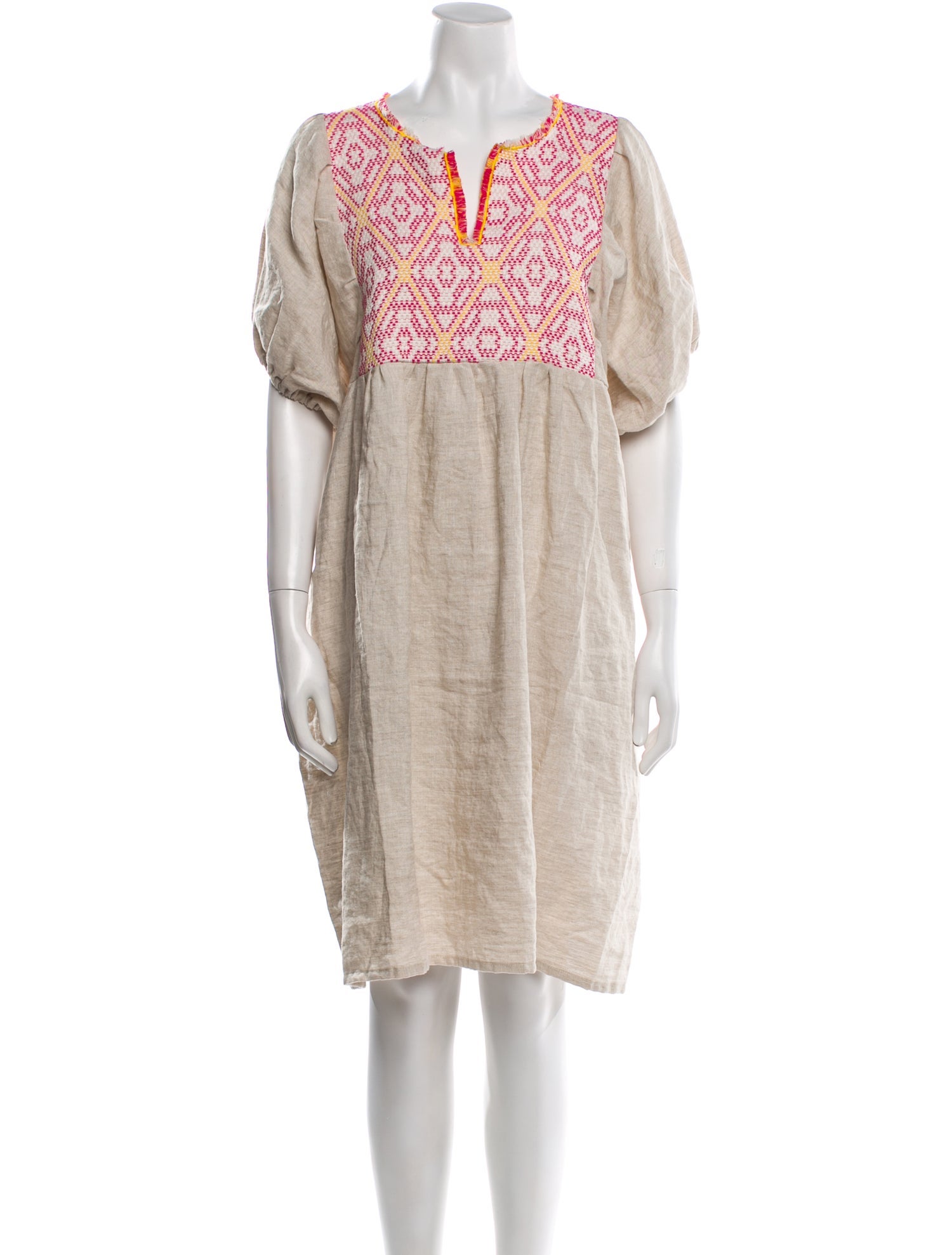 Nina Leuca Linen Knee-Length Dress