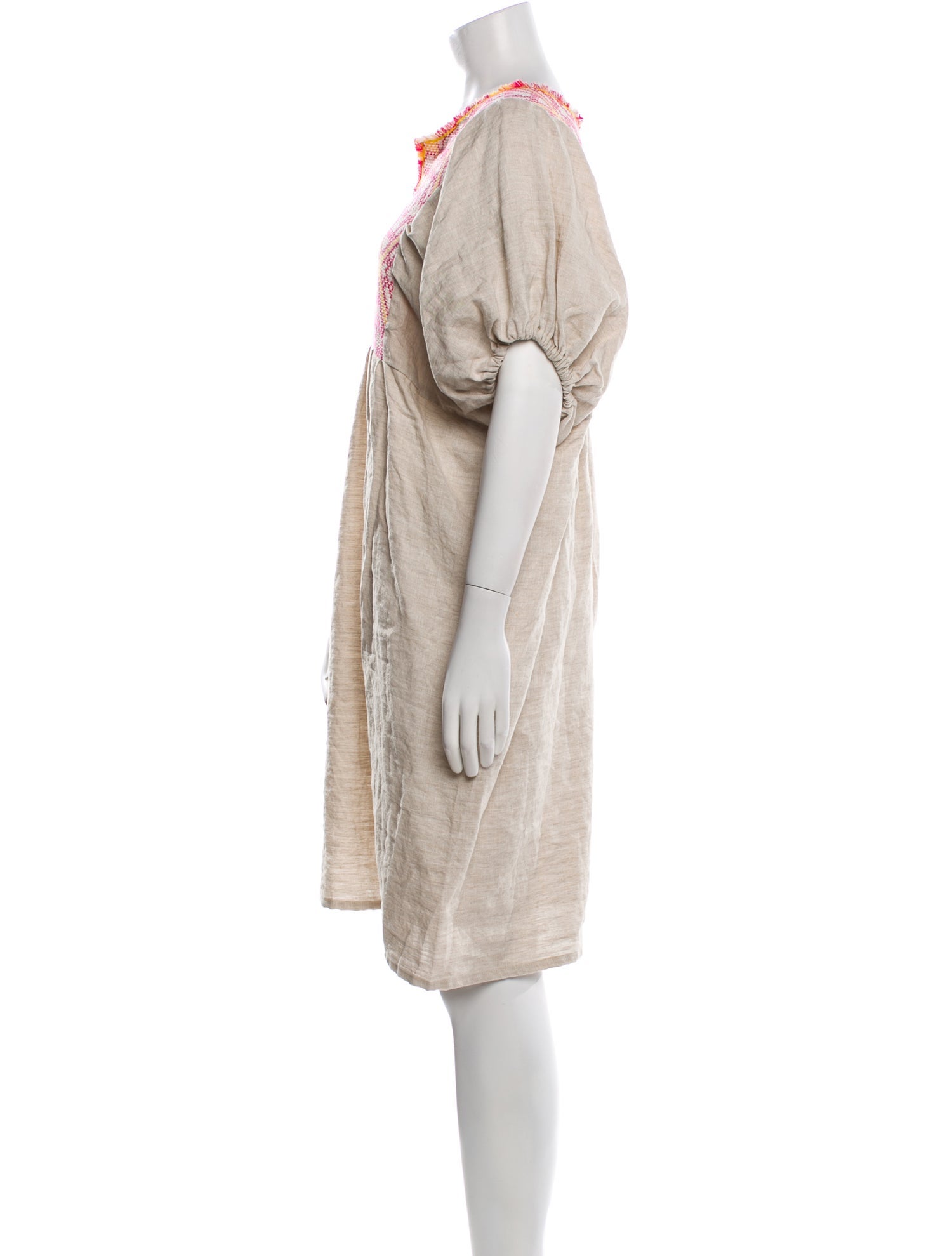 Nina Leuca Linen Knee-Length Dress