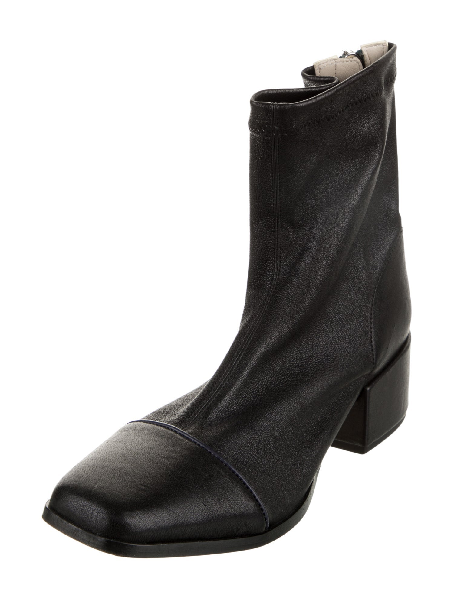 Nomasei Leather Colorblock Pattern Boots