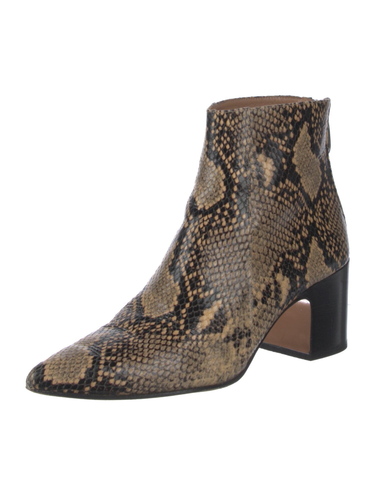 Nomasei Embossed Leather Animal Print Boots