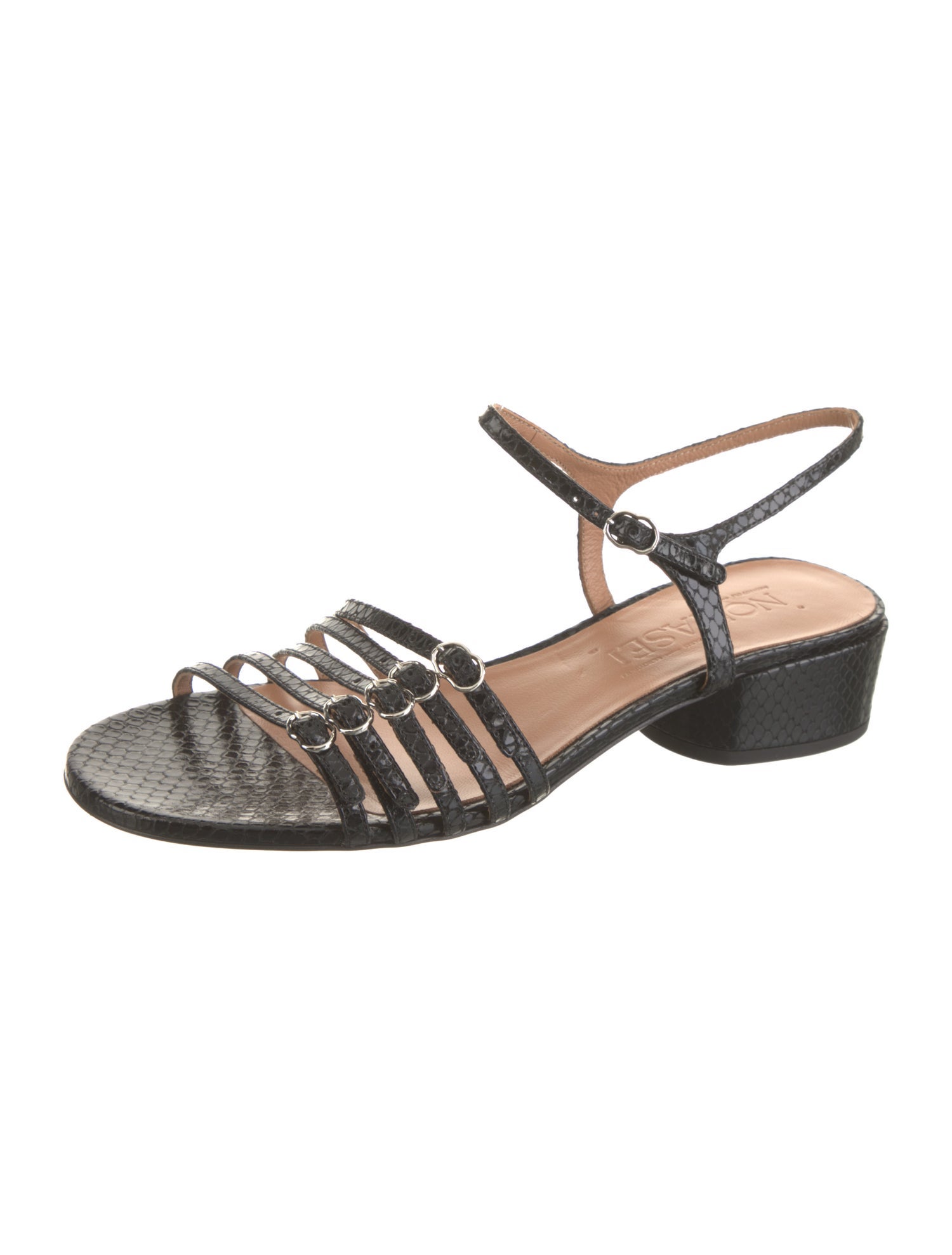 Nomasei Embossed Leather Slingback Sandals