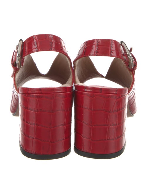 Nomasei Embossed Leather Slingback Pumps