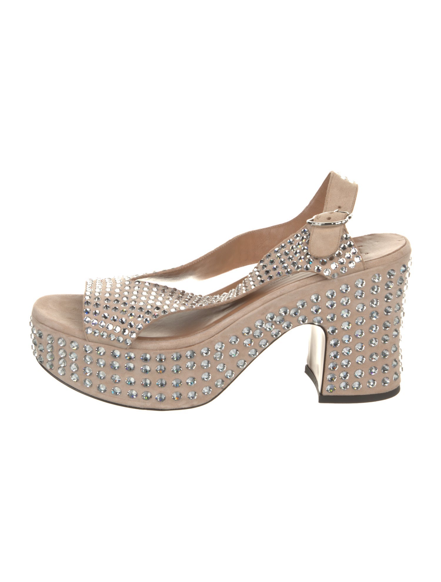 Nomasei Suede Patterned T-Strap Sandals