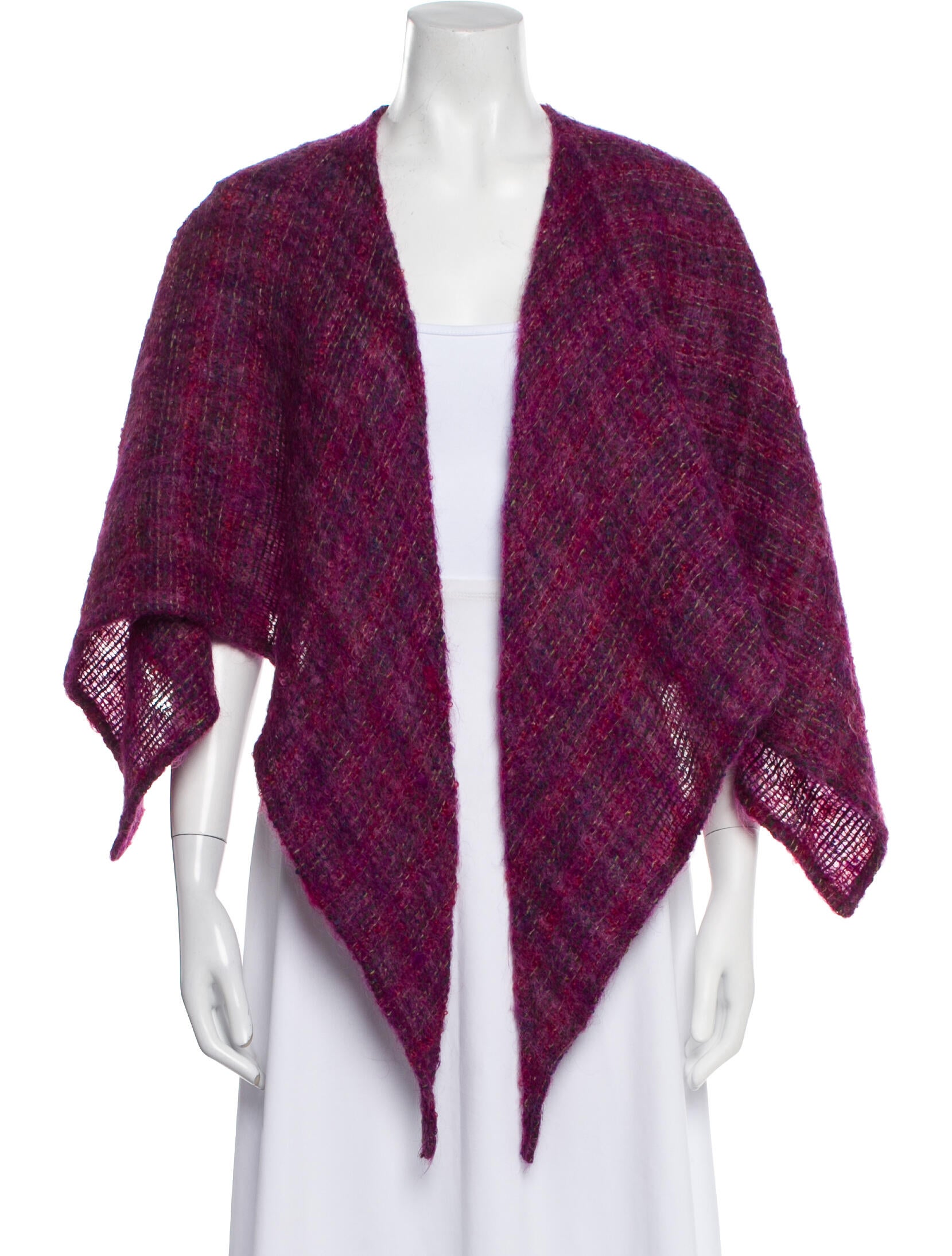 Nikos Handwoven Wool Tweed Pattern Shawl