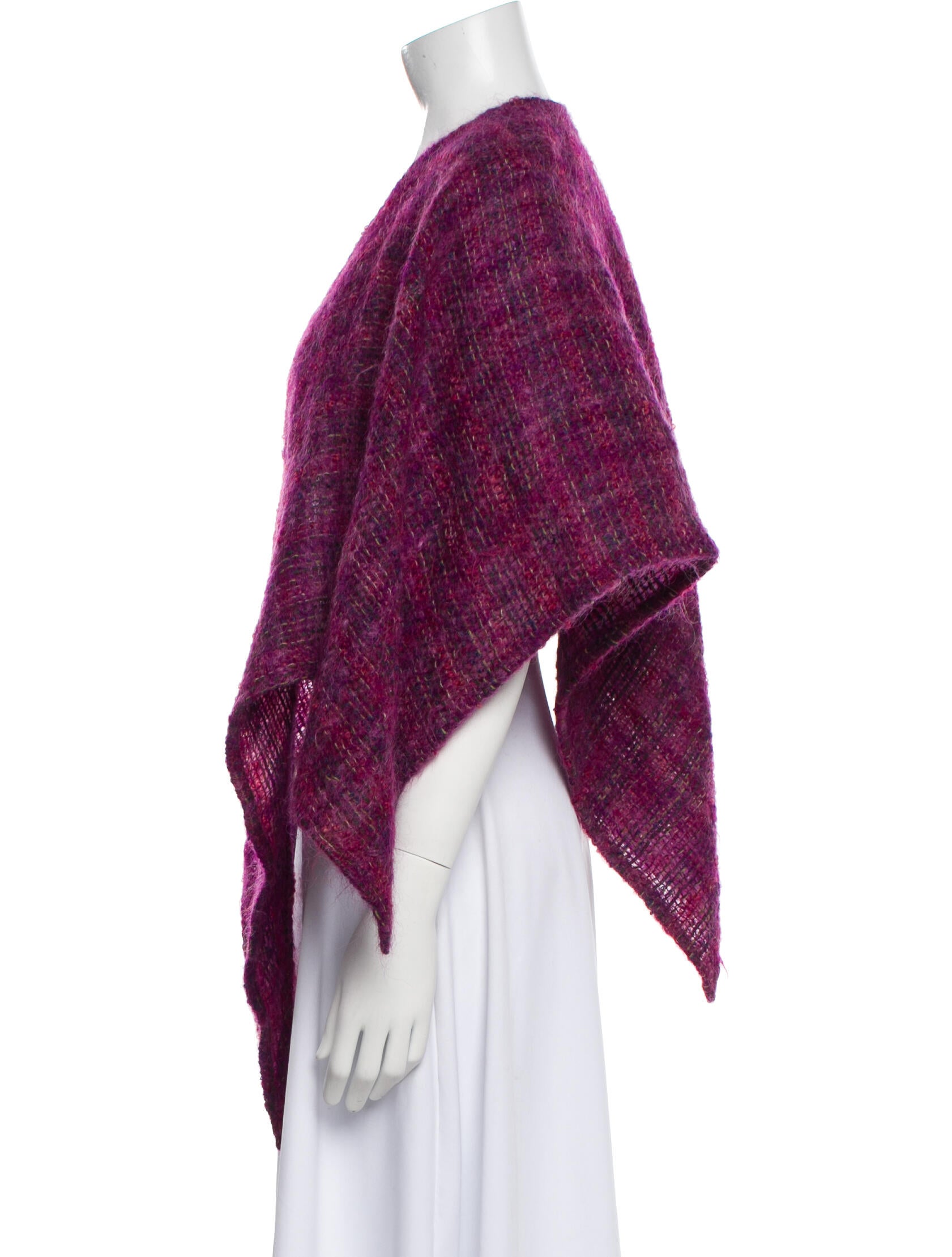 Nikos Handwoven Wool Tweed Pattern Shawl