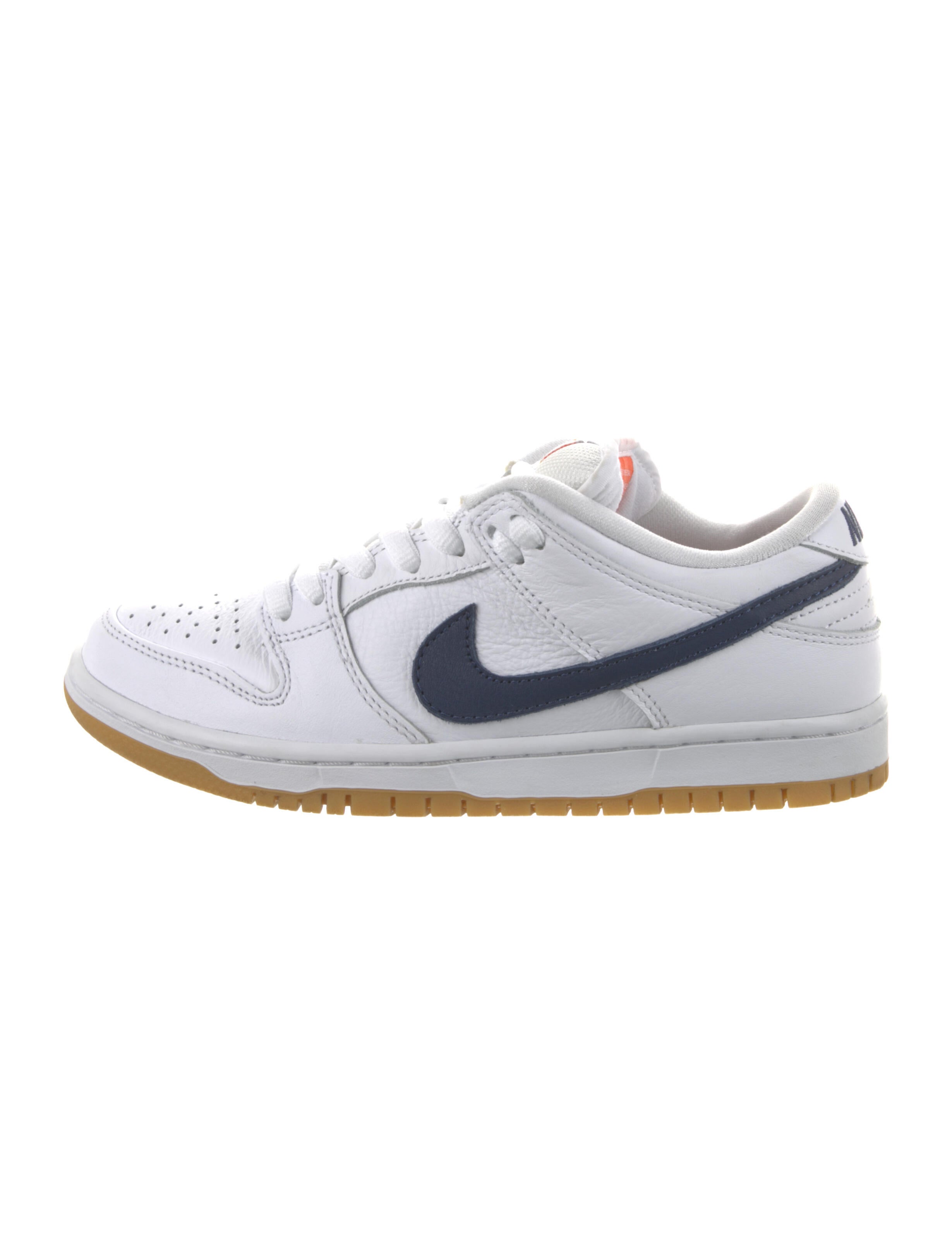 sb dunk low orange label white navy