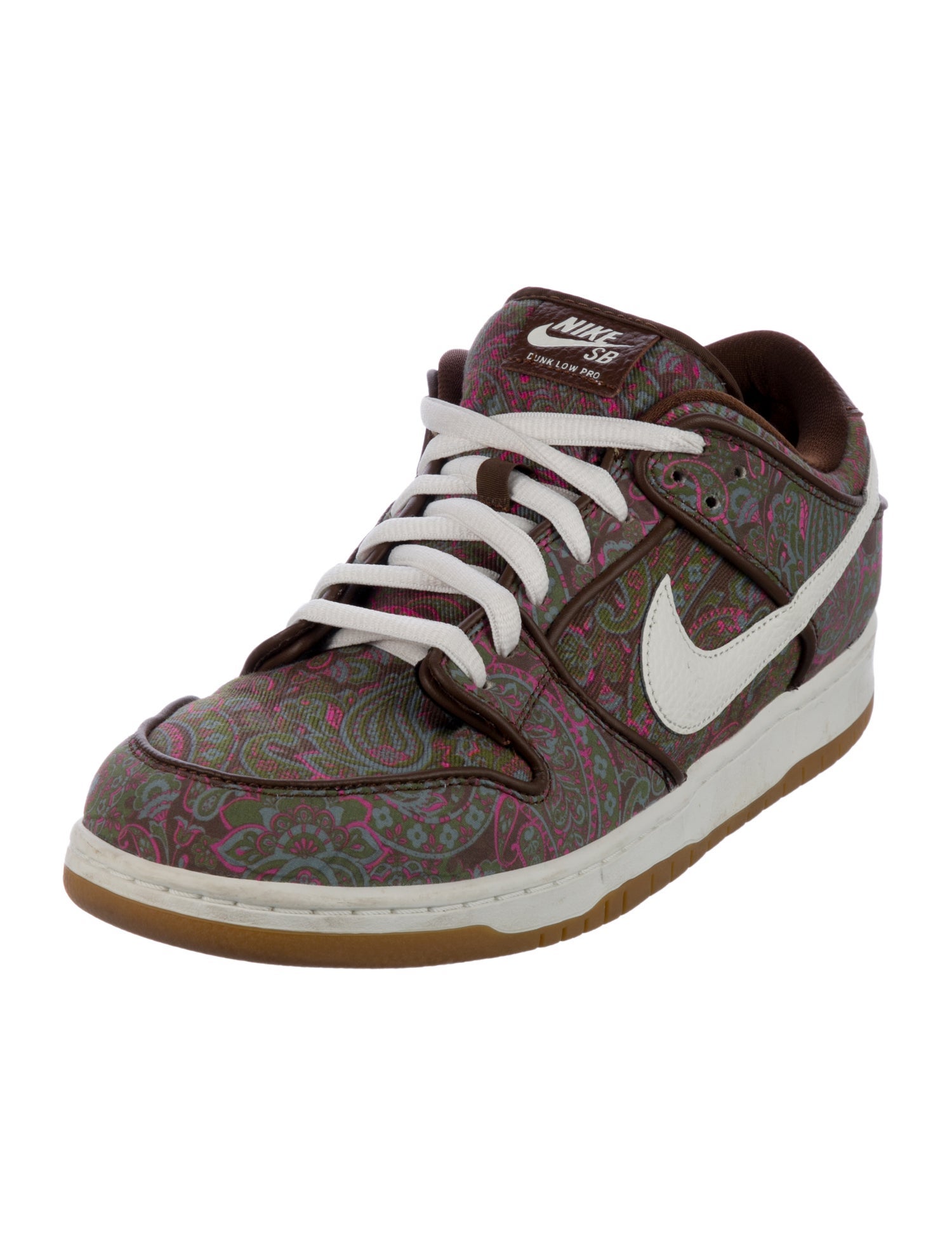Nike SB Printed Leather Trim Embellishment Athletic Sneakers