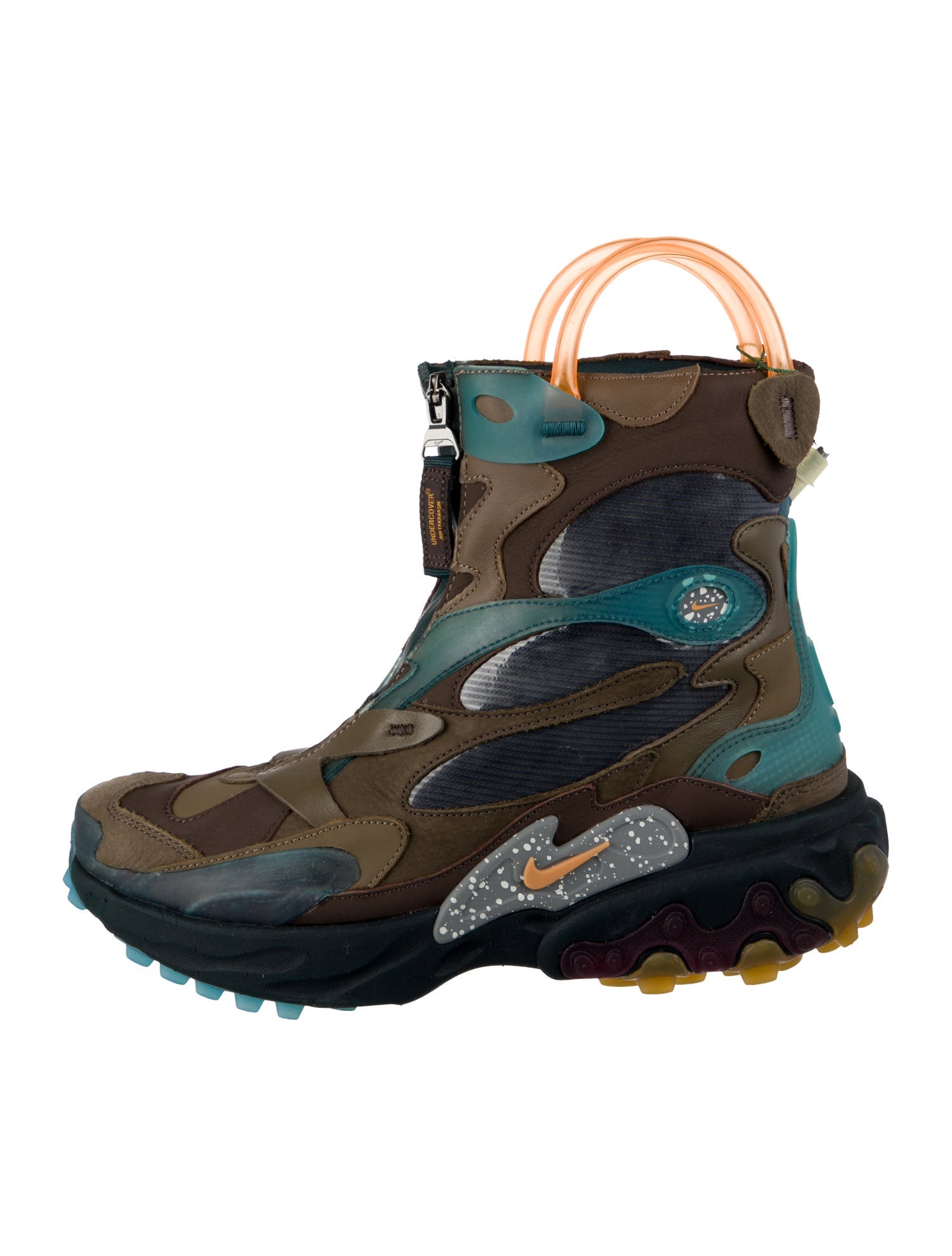 Nike x Undercover Leather Colorblock Pattern Lace-Up Boots