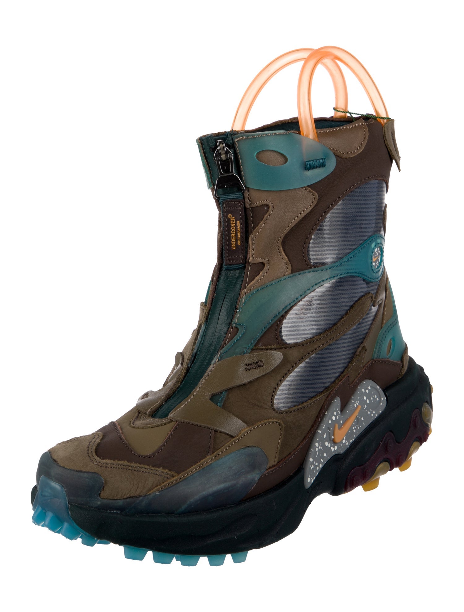 Nike x Undercover Leather Colorblock Pattern Lace-Up Boots