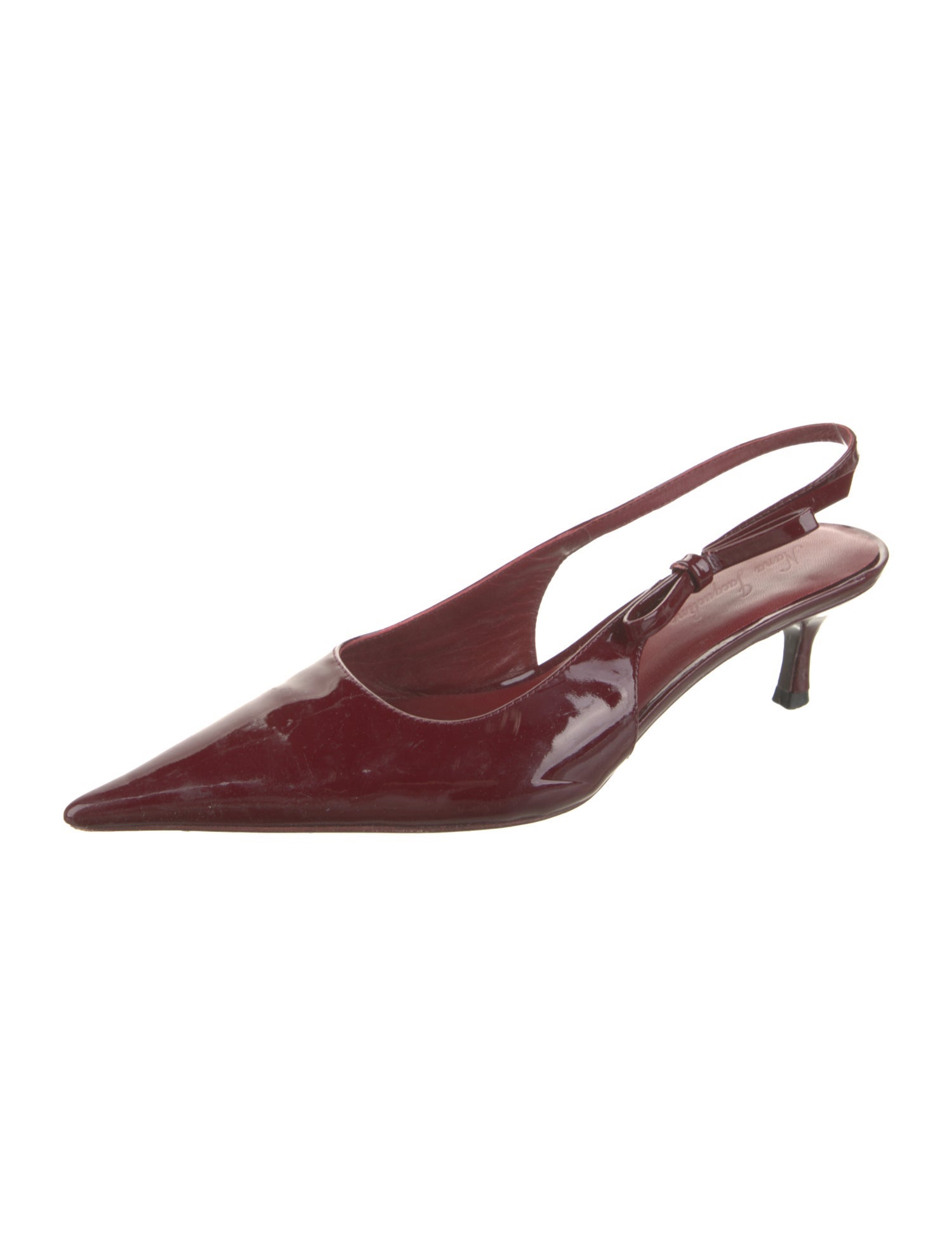 Nana Jacqueline Patent Leather Bow Accents Slingback Pumps