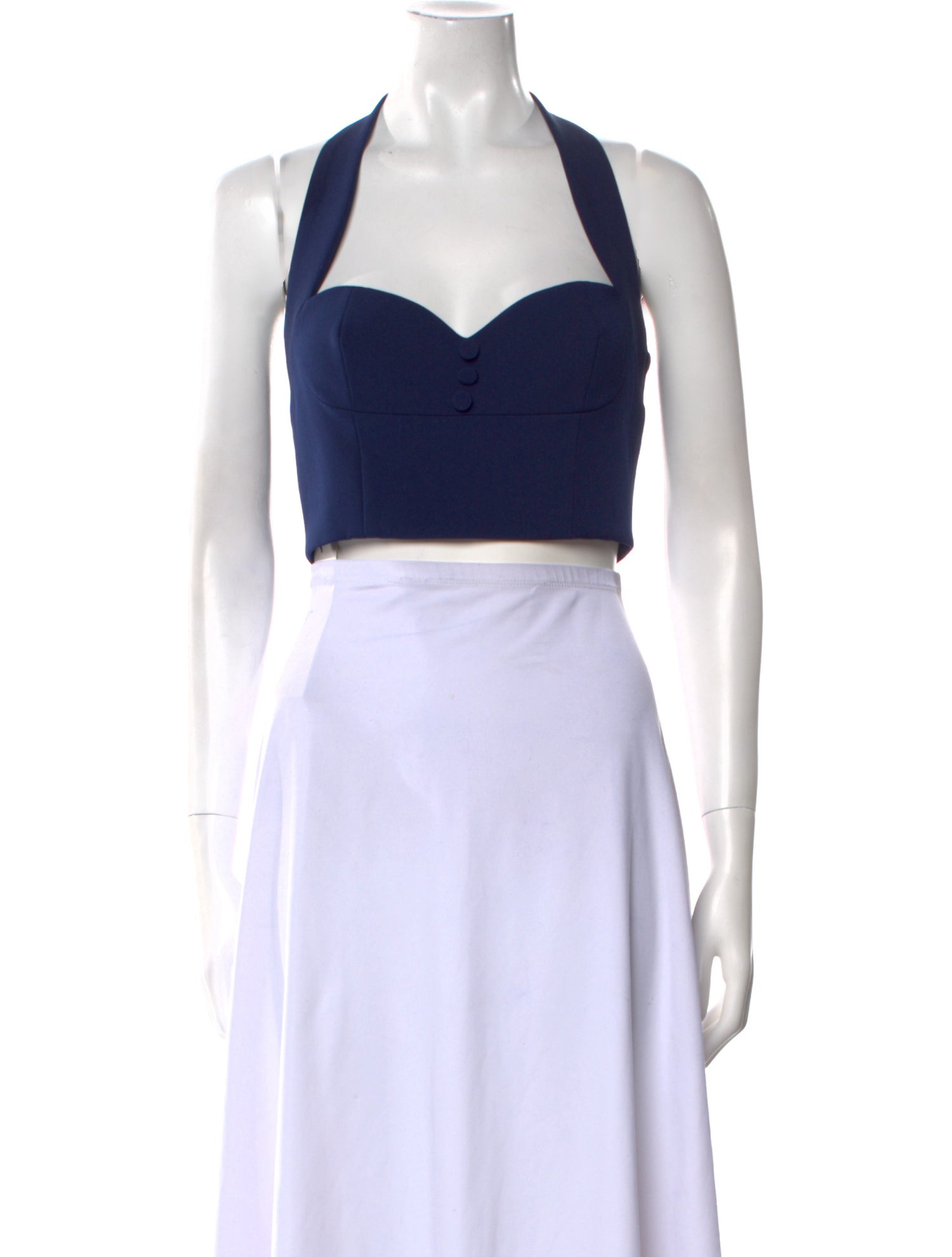 Nana Jacqueline Halterneck Sleeveless Crop Top