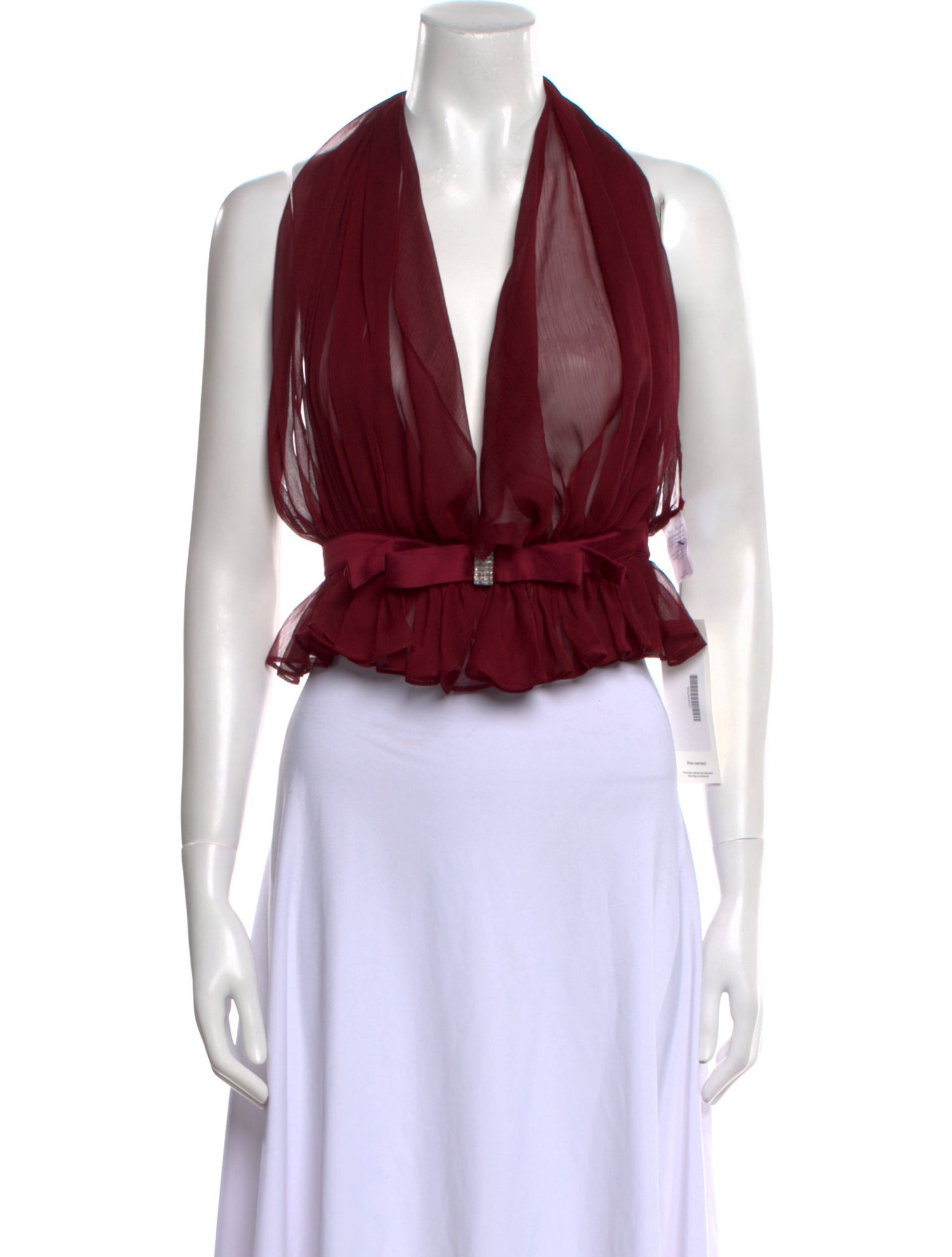 Nana Jacqueline V-Neck Sleeveless Crop Top