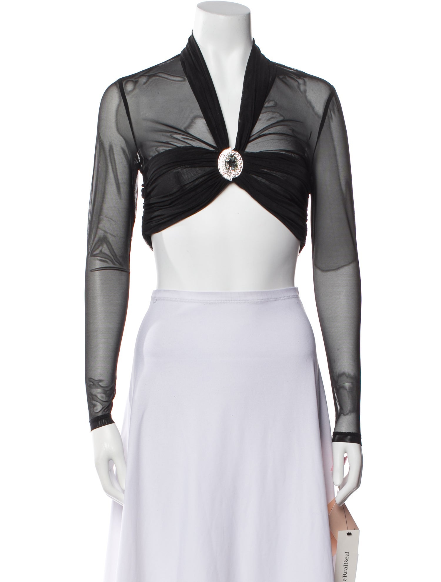 Nana Jacqueline V-Neck Long Sleeve Crop Top w/ Tags