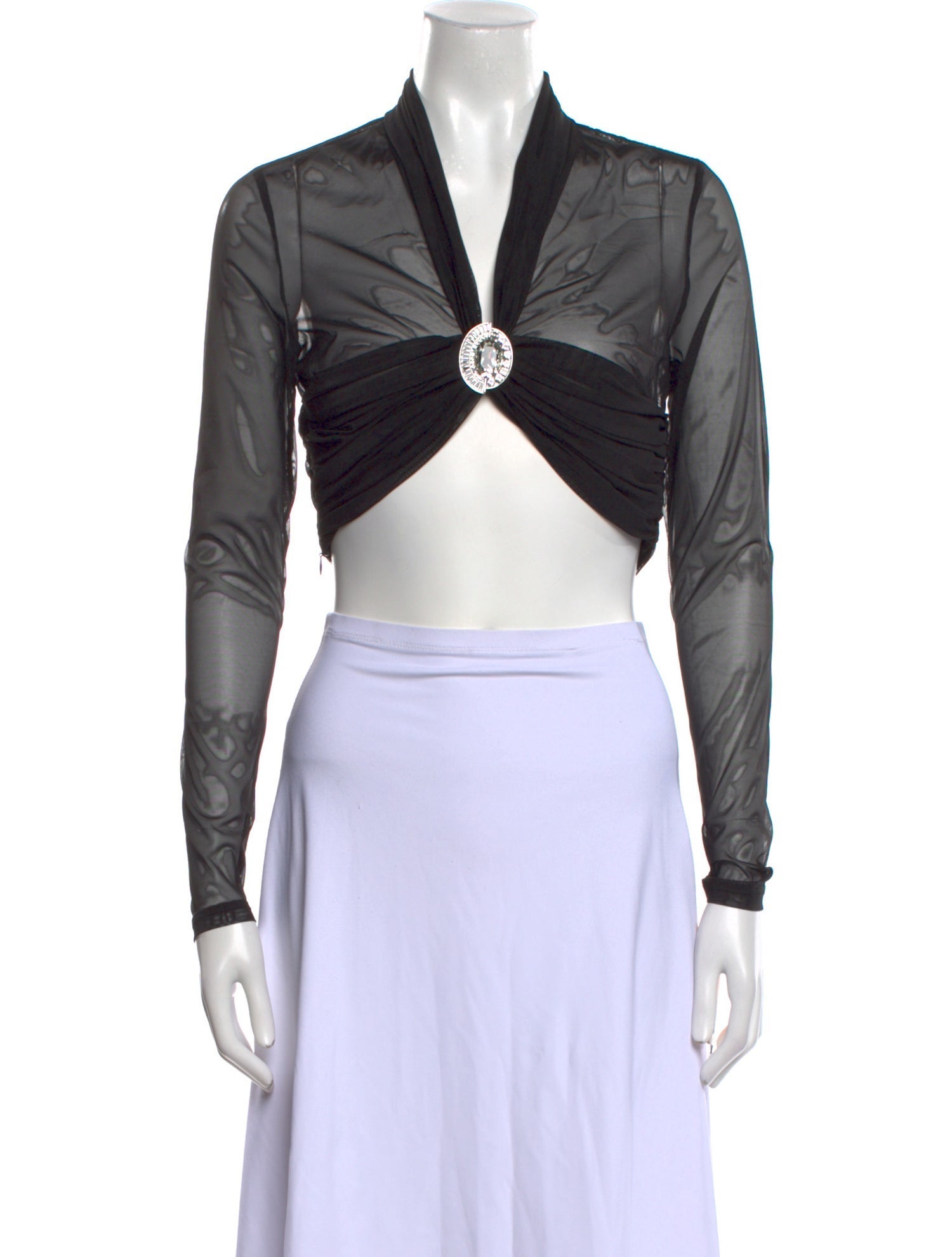 Nana Jacqueline V-Neck Long Sleeve Crop Top w/ Tags